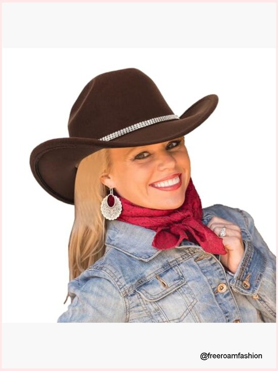 Rhinestone Tassel Cowboy Hat with Glitter - Sparkly Western Cowgirl Hat main image 5